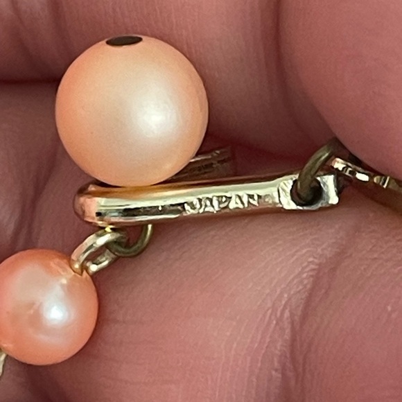 Vintage Two Strand Sugary Peach & AB Necklace - Picture 3 of 3